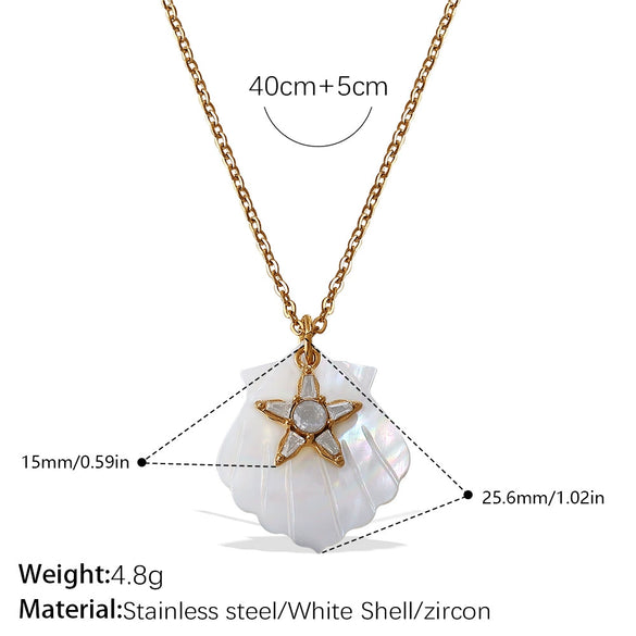 Necklace Stainless Steel Plated 18K Gold Conch Turtle Pendant Electroplating Women's Fashion Style