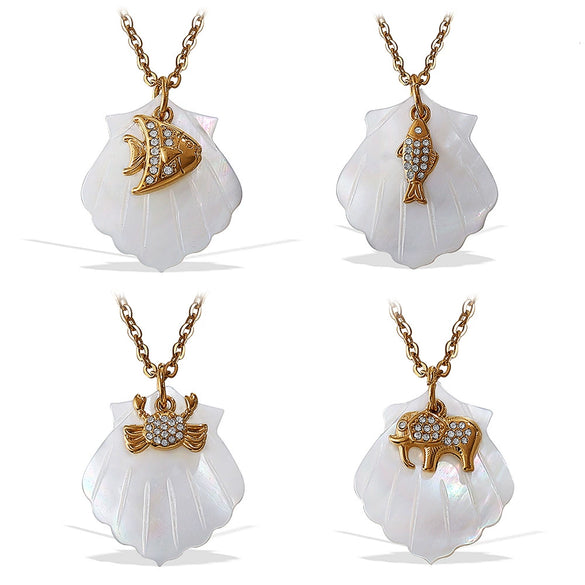 Necklace Stainless Steel Plated 18K Gold Conch Turtle Pendant Electroplating Women's Fashion Style