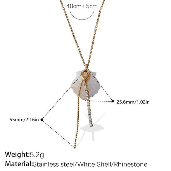 Necklace Stainless Steel Plated 18K Gold Conch Turtle Pendant Electroplating Women's Fashion Style