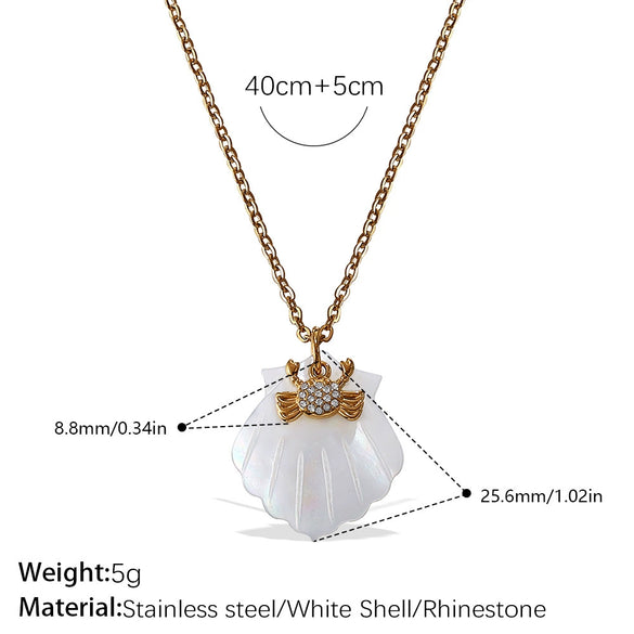 Necklace Stainless Steel Plated 18K Gold Conch Turtle Pendant Electroplating Women's Fashion Style