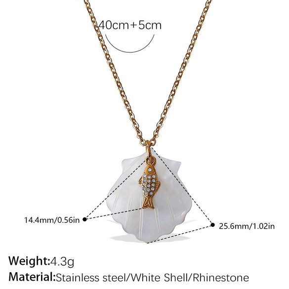 Necklace Stainless Steel Plated 18K Gold Conch Turtle Pendant Electroplating Women's Fashion Style
