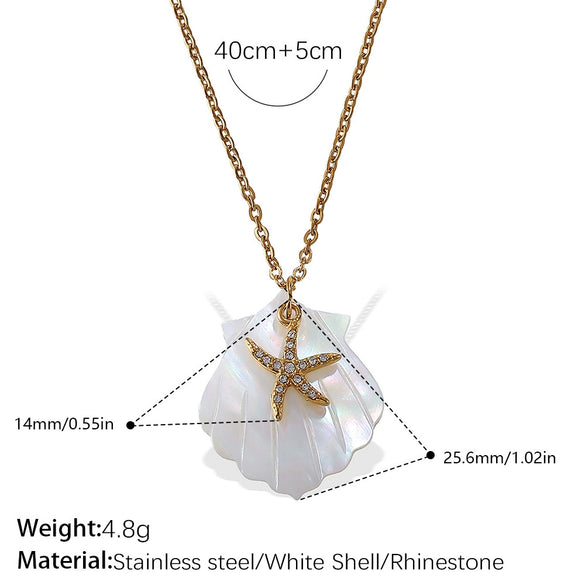 Necklace Stainless Steel Plated 18K Gold Conch Turtle Pendant Electroplating Women's Fashion Style
