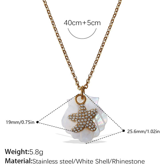 Necklace Stainless Steel Plated 18K Gold Conch Turtle Pendant Electroplating Women's Fashion Style