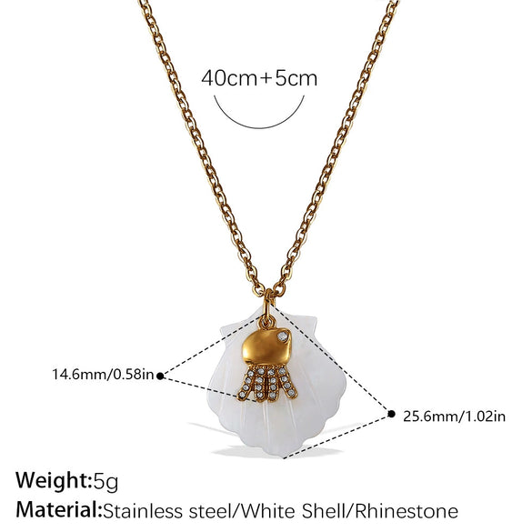 Necklace Stainless Steel Plated 18K Gold Conch Turtle Pendant Electroplating Women's Fashion Style