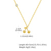Necklace Stainless Steel Plated 18K Gold Zircon Cherry Ins Style Electroplating