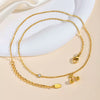Necklace Stainless Steel Plated 18K Gold Zircon Cherry Ins Style Electroplating