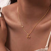 Necklace Stainless Steel Plated 18K Gold Zircon Cherry Ins Style Electroplating