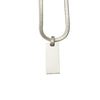 Necklace Stainless Steel Rectangular Geometric Laser Pendant Snake Chain