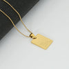 Necklace 316L Stainless Steel Rectangular Letter 316L Stainless Steel Pendant Electroplating