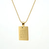 Necklace 316L Stainless Steel Rectangular Letter 316L Stainless Steel Pendant Electroplating