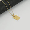 Necklace 316L Stainless Steel Rectangular Letter 316L Stainless Steel Pendant Electroplating