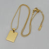 Necklace 316L Stainless Steel Rectangular Letter 316L Stainless Steel Pendant Electroplating