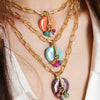 Necklace Stainless Steel Resin Geometric Electroplating Casual Minimalist Women's