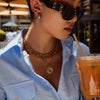 Necklace Stainless Steel Resin Rib Pendant Electroplating