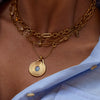 Necklace Stainless Steel Resin Rib Pendant Electroplating
