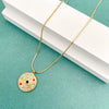Necklace Stainless Steel Retro Geometric Electroplating Oil Drop Pendant Snake Bone Chain