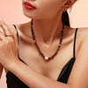 Necklace Stainless Steel Shell Bead Tiger Eye Geometric Light Luxury Electroplating Women's