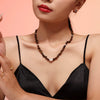 Necklace Stainless Steel Shell Bead Tiger Eye Geometric Light Luxury Electroplating Women's