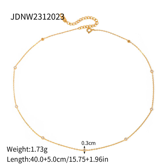 Necklace Stainless Steel 225 Silver Geometric Diamond Style