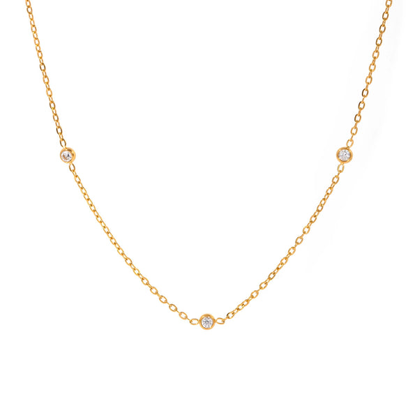 Necklace Stainless Steel 225 Silver Geometric Diamond Style