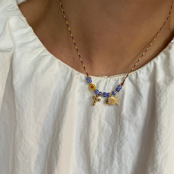 Necklace Stainless Steel 925 Silver Inlaid With Gold Geometric Animal Zodiac Minimalist Design