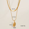 Necklace Stainless Steel Snake Bone Chain Double Layer Hip Hop Style With Titanium Steel Devil's Eye Pendant U Shape Electroplating