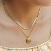 Necklace Stainless Steel Snake Bone Chain Double Layer Hip Hop Style With Titanium Steel Devil's Eye Pendant U Shape Electroplating