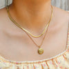 Necklace Stainless Steel Snake Bone Chain Hiphop Double Chain Ushape Electroplated Devil's Eye Pendant Unisex