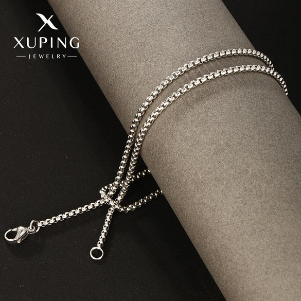 Necklace Stainless Steel Square Geometric Electroplated Unisex