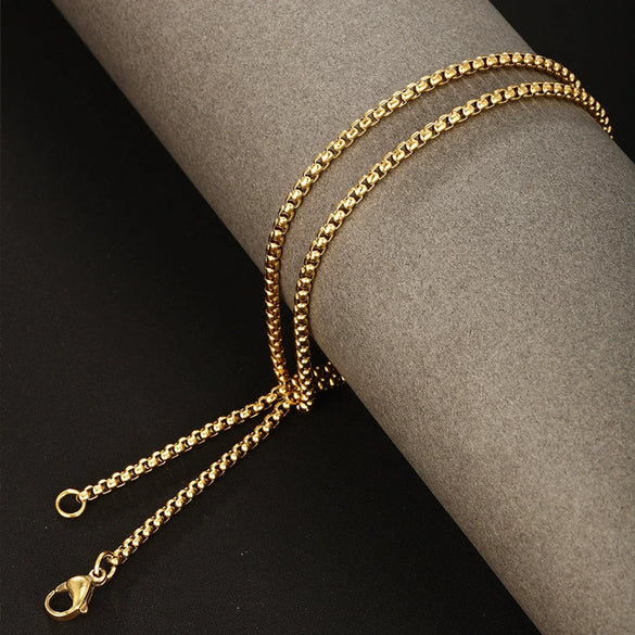 Necklace Stainless Steel Square Geometric Electroplated Unisex