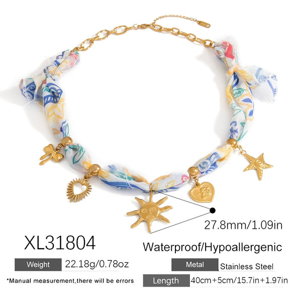 Necklace Stainless Steel Star Electroplating Clavicle Chain For Women