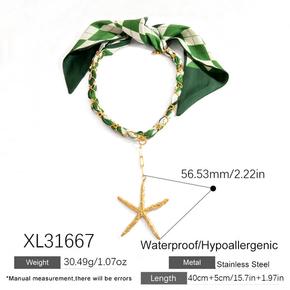 Necklace Stainless Steel Star Electroplating Clavicle Chain For Women