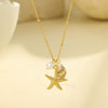 Necklace Stainless Steel Starfish And Conch Geometric Electroplating Ocean Style Fashion Women's
