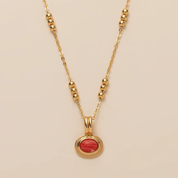 Necklace Stainless Steel Titanium Steel Copper Geometric Light Luxury Style Electroplating Bead Chain