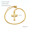 Necklace 316L Stainless Steel 316L Stainless Steel Cross Inlaid Zircon Fashion Simple Style For Women