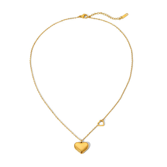 Necklace Stainless Steel Titanium Steel Double Heart Geometric Electroplated Women