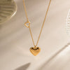 Necklace Stainless Steel Titanium Steel Double Heart Geometric Electroplated Women