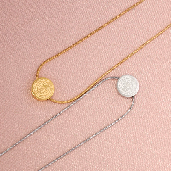 Necklace Stainless Steel Titanium Steel Doublesided Round Bead Vintage Snake Bone Chain Electroplating Style