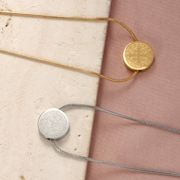 Necklace Stainless Steel Titanium Steel Doublesided Round Bead Vintage Snake Bone Chain Electroplating Style