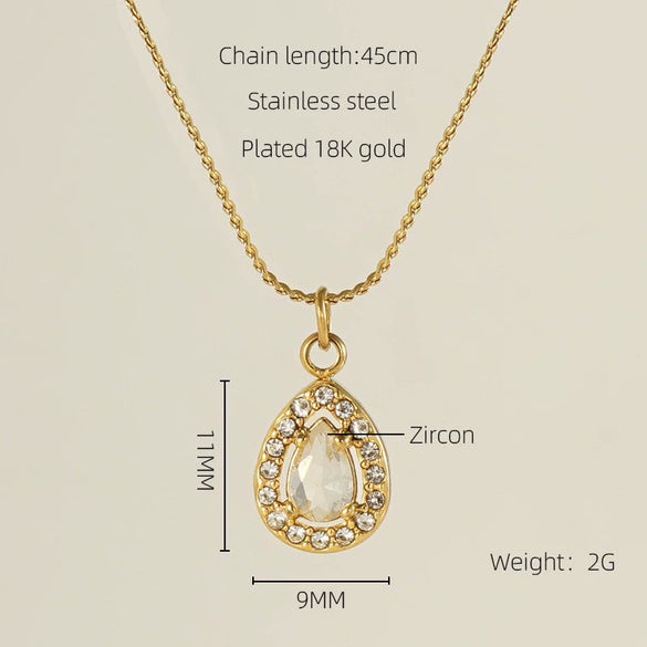 Necklace Stainless Steel Titanium Steel Egg S Chain Heart Shape Drop Shape Geometric Electroplating Highend Couple Style