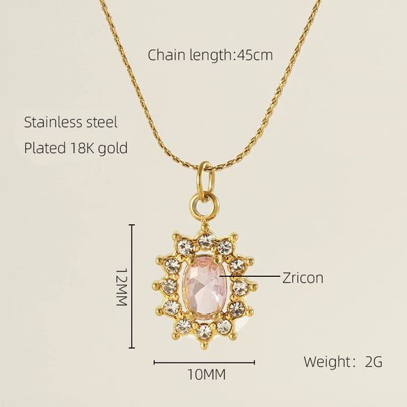 Necklace Stainless Steel Titanium Steel Egg S Chain Heart Shape Drop Shape Geometric Electroplating Highend Couple Style