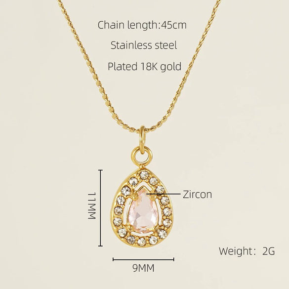 Necklace Stainless Steel Titanium Steel Egg S Chain Heart Shape Drop Shape Geometric Electroplating Highend Couple Style