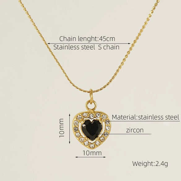 Necklace Stainless Steel Titanium Steel Egg S Chain Heart Shape Drop Shape Geometric Electroplating Highend Couple Style