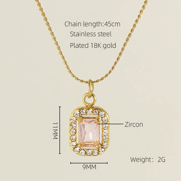 Necklace Stainless Steel Titanium Steel Egg S Chain Heart Shape Drop Shape Geometric Electroplating Highend Couple Style