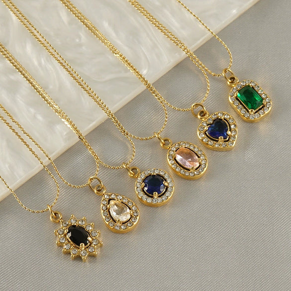 Necklace Stainless Steel Titanium Steel Egg S Chain Heart Shape Drop Shape Geometric Electroplating Highend Couple Style