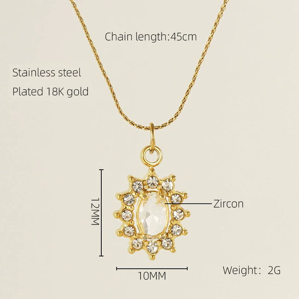Necklace Stainless Steel Titanium Steel Egg S Chain Heart Shape Drop Shape Geometric Electroplating Highend Couple Style