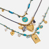 Necklace Stainless Steel Titanium Steel Freshwater Pearl Natural Stone Oil Dripping Turquoise Geometric Fivepointed Pendant Electroplating Quiet Design Ins Style Minimalist Women's