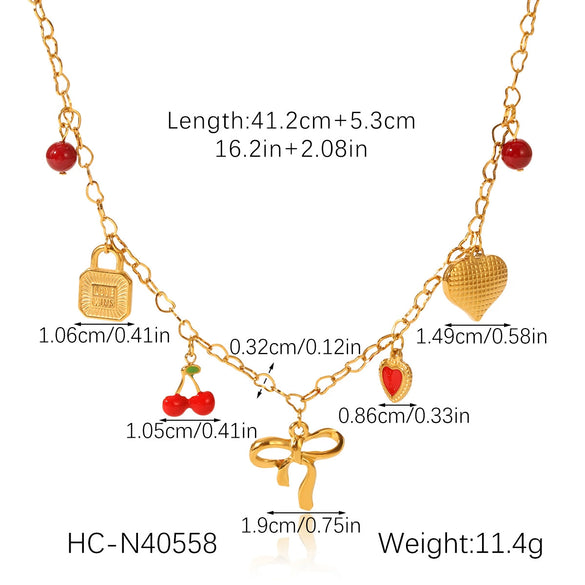 Necklace Stainless Steel Titanium Steel Fruit Geometric Animal Zodiac Electroplating Diy Pendant