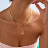 Necklace Stainless Steel Titanium Steel Fruit Pink Zircon Electroplating Pendant Accessory For Women