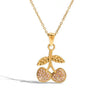 Necklace Stainless Steel Titanium Steel Fruit Pink Zircon Electroplating Pendant Accessory For Women